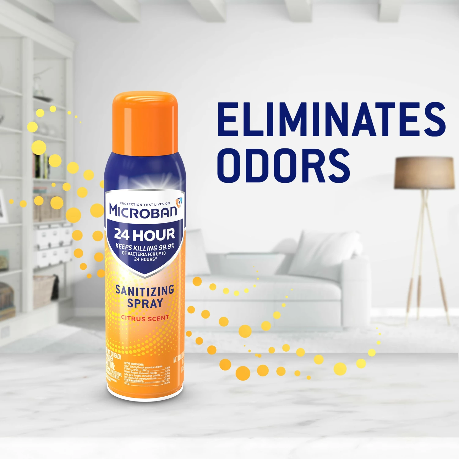 Microban All-Purpose Cleaners 24 Hour Disinfectant Sanitizing 15-oz Citrus Disinfectant Spray All-Purpose Cleaner 8 Microban All-Purpose Cleaners 24 Hour Disinfectant Sanitizing 15-oz Citrus Disinfectant Spray All-Purpose Cleaner - Image 6