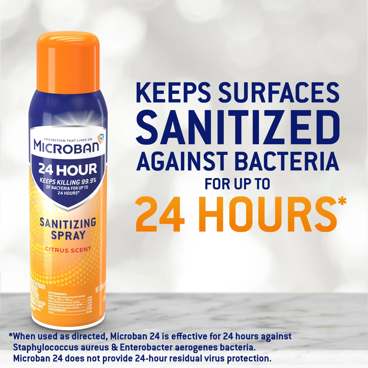 Microban All-Purpose Cleaners 24 Hour Disinfectant Sanitizing 15-oz Citrus Disinfectant Spray All-Purpose Cleaner 10 Microban All-Purpose Cleaners 24 Hour Disinfectant Sanitizing 15-oz Citrus Disinfectant Spray All-Purpose Cleaner - Image 8