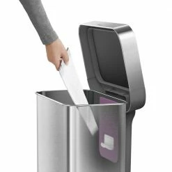 simplehuman Trash Cans 12-Gallon Brushed Stainless Steel Touchless Trash Can with Lid -Swiffer Online Trade 40469451