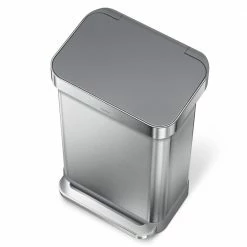 simplehuman Trash Cans 12-Gallon Brushed Stainless Steel Touchless Trash Can with Lid -Swiffer Online Trade 40469452
