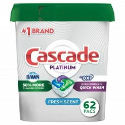 Cascade Platinum + Oxi ActionPacs 62-Count Fresh Dishwasher Detergent