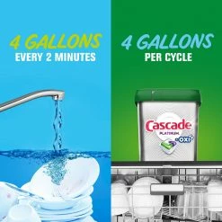 Cascade Platinum + Oxi ActionPacs 62-Count Fresh Dishwasher Detergent -Swiffer Online Trade 42126452