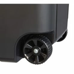 Project Source Trash Cans 45-Gallon Black Plastic Wheeled Trash Can with Lid -Swiffer Online Trade 42131145