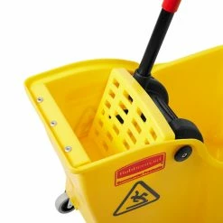 Rubbermaid Commercial Products Mop Wringer Buckets Tandem 31-Quart Commercial Mop Wringer Bucket with Wheels -Swiffer Online Trade 42132098