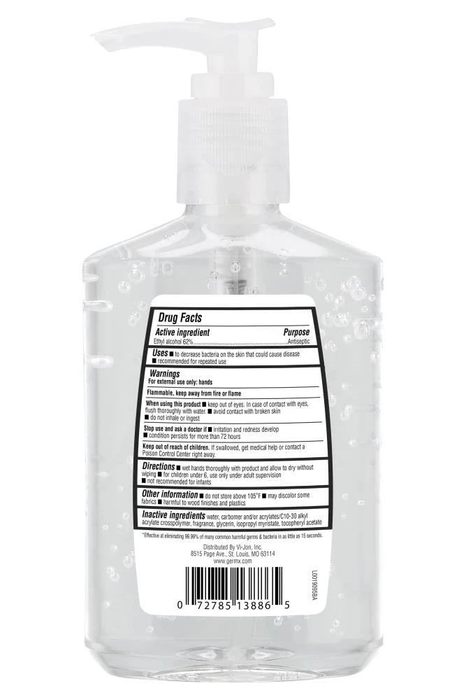 Germ-X Hand Sanitizers 8-oz Fragrance-Free Hand Sanitizer Bottle Gel 4 Germ-X Hand Sanitizers 8-oz Fragrance-Free Hand Sanitizer Bottle Gel - Image 2