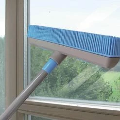 MOXIE Brooms 13-in Plastic 2-in-1 Squeegee Push Broom 13 MOXIE Brooms 13-in Plastic 2-in-1 Squeegee Push Broom -Swiffer Online Trade 42542107