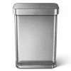 simplehuman Trash Cans simplehuman 55 Liter Rectangular Hands-Free Kitchen Step Trash Can with Soft-Close Lid, Brushed Stainless Steel -Swiffer Online Trade 43583671