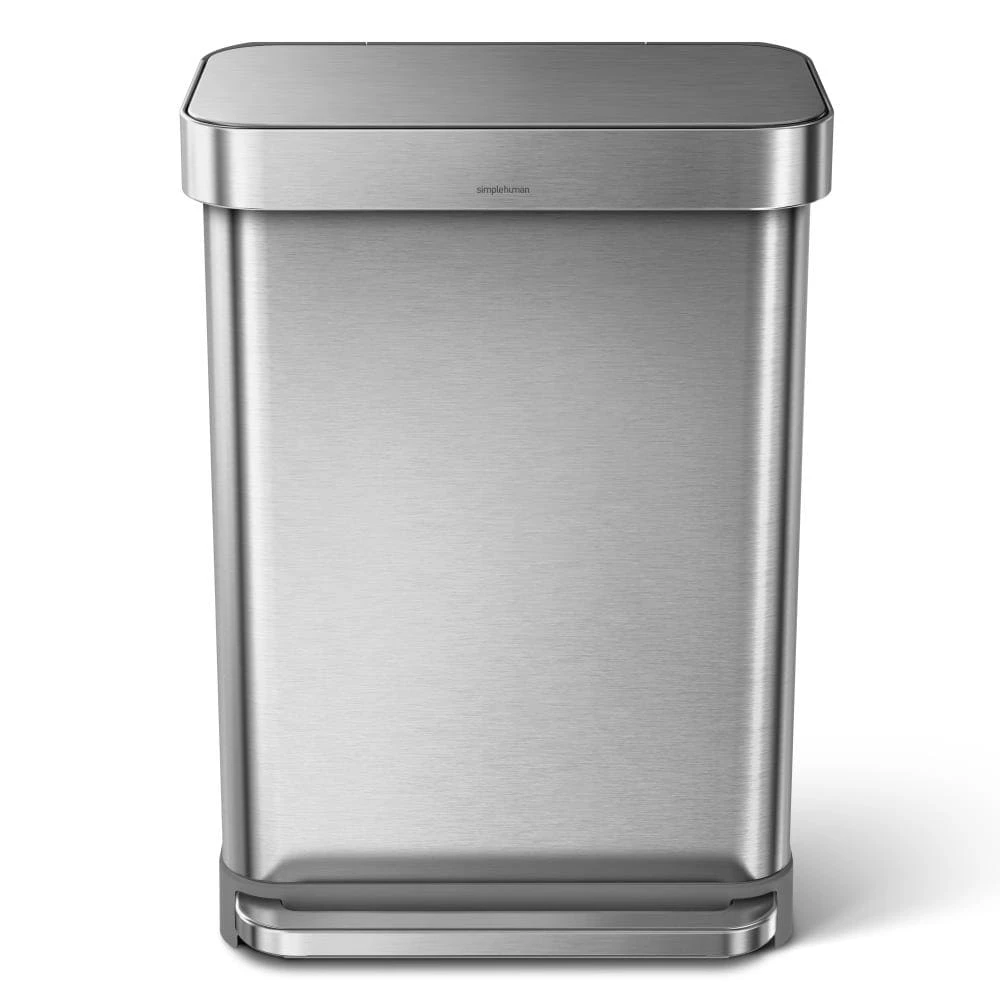 simplehuman Trash Cans simplehuman 55 Liter Rectangular Hands-Free Kitchen Step Trash Can with Soft-Close Lid, Brushed Stainless Steel 3 simplehuman Trash Cans simplehuman 55 Liter Rectangular Hands-Free Kitchen Step Trash Can with Soft-Close Lid, Brushed Stainless Steel