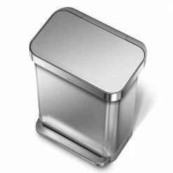 simplehuman Trash Cans simplehuman 55 Liter Rectangular Hands-Free Kitchen Step Trash Can with Soft-Close Lid, Brushed Stainless Steel 13 simplehuman Trash Cans simplehuman 55 Liter Rectangular Hands-Free Kitchen Step Trash Can with Soft-Close Lid, Brushed Stainless Steel -Swiffer Online Trade 43583677