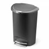 simplehuman Trash Cans simplehuman 50 Liter Semi-Round Kitchen Step Can, Grey Plastic -Swiffer Online Trade 44201796 scaled