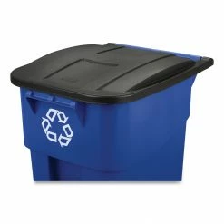 Rubbermaid Commercial Products Recycling Bins 50-Gallon Blue Commercial Outdoor Recycling Bin -Swiffer Online Trade 44202906