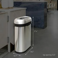 simplehuman Trash Cans 50-Liter Brushed Stainless Steel Steel Touchless Trash Can with Lid -Swiffer Online Trade 44300733