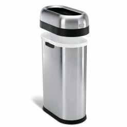 simplehuman Trash Cans 50-Liter Brushed Stainless Steel Steel Touchless Trash Can with Lid -Swiffer Online Trade 44300735