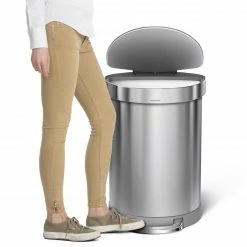 simplehuman Trash Cans 60-Liter Brushed Stainless Steel Steel Trash Can with Lid -Swiffer Online Trade 44304721 scaled