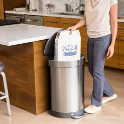 simplehuman Trash Cans 60-Liter Brushed Stainless Steel Steel Trash Can with Lid -Swiffer Online Trade 44304723 scaled