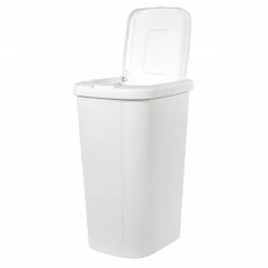 Hefty Trash Cans 13-Gallon White Plastic Trash Can with Lid -Swiffer Online Trade 46538243 scaled